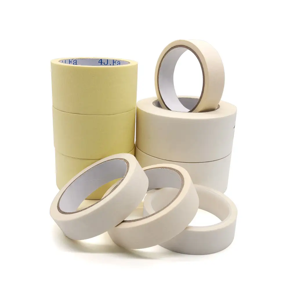 Automotive Masking Tape Heat Resistant Waterproof Adhesive Crepe Paper Tape For Car Painting Repair Workshop Bodywork 1
