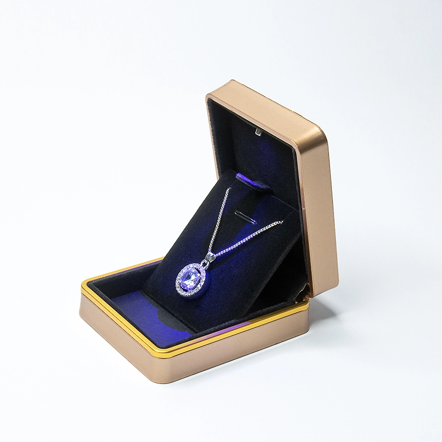High quality customized logo LED necklace box jewelry display box 1