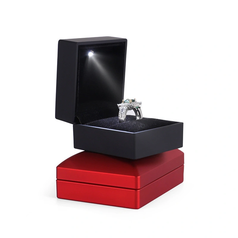 Plastic Jewelry Box with Light Ring Pendant Display Boxes Custom Color & Logo 1
