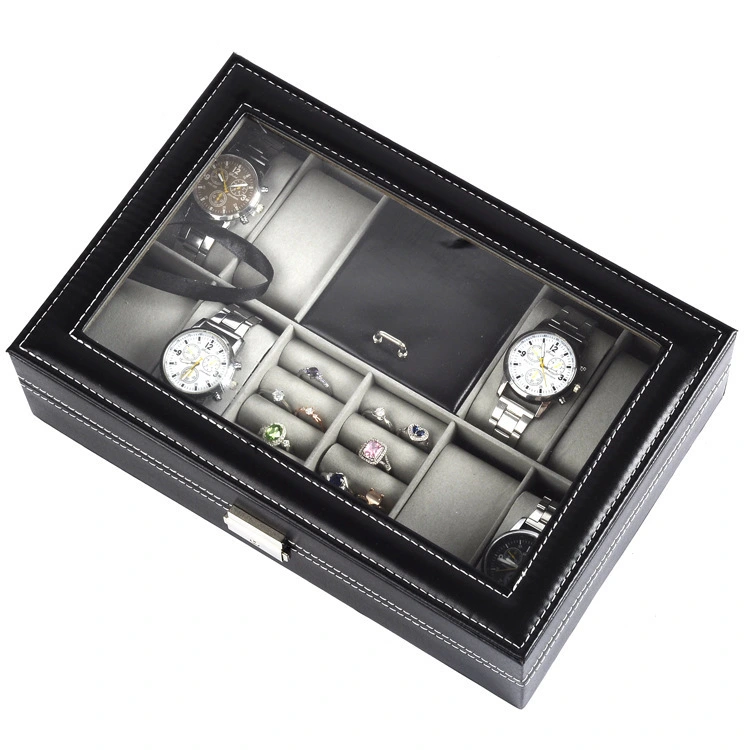 Luxury Leather Watch Jewelry Box 8 Watch & Ring Storage Box 1