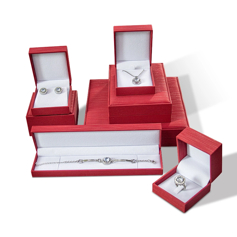 Customized logo Red Jewelry Box with Elegant Lining Velvet Necklace Box and Bijoux Premium Packaging Luxury Jewelry Display Box 1