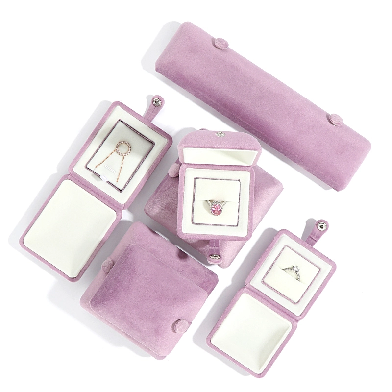 Wholesale Velvet High End Display Jewellery Travel Paper Fashion Recycled Storage Bag large jewelry box with button 1