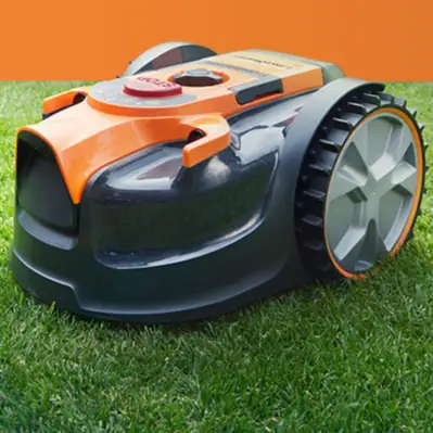 LawnMaster OcuMow™ Robot Lawn Mower Perimeter Wire Free Robotic for Small Yards up to 1000 Square feet Optical Navigation Automatic Obstacle Avoidance Low Noise Spot Cut and No Go Function 1