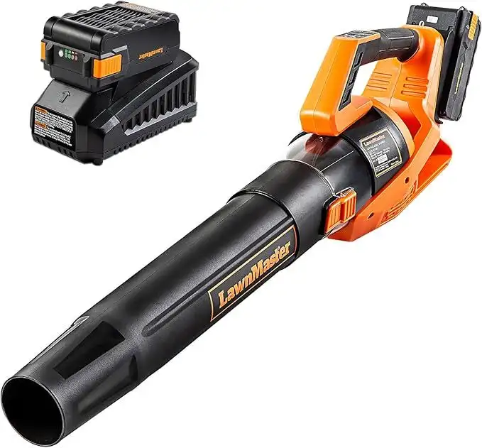 LawnMaster CLBL4016A Cordless Leaf Blower 40V Max with 2.0Ah,Battery Powered Leaf Blower Lightweight for Lawn Care, Leaves and Snow Blowing(Battery & Quick Charger) 1