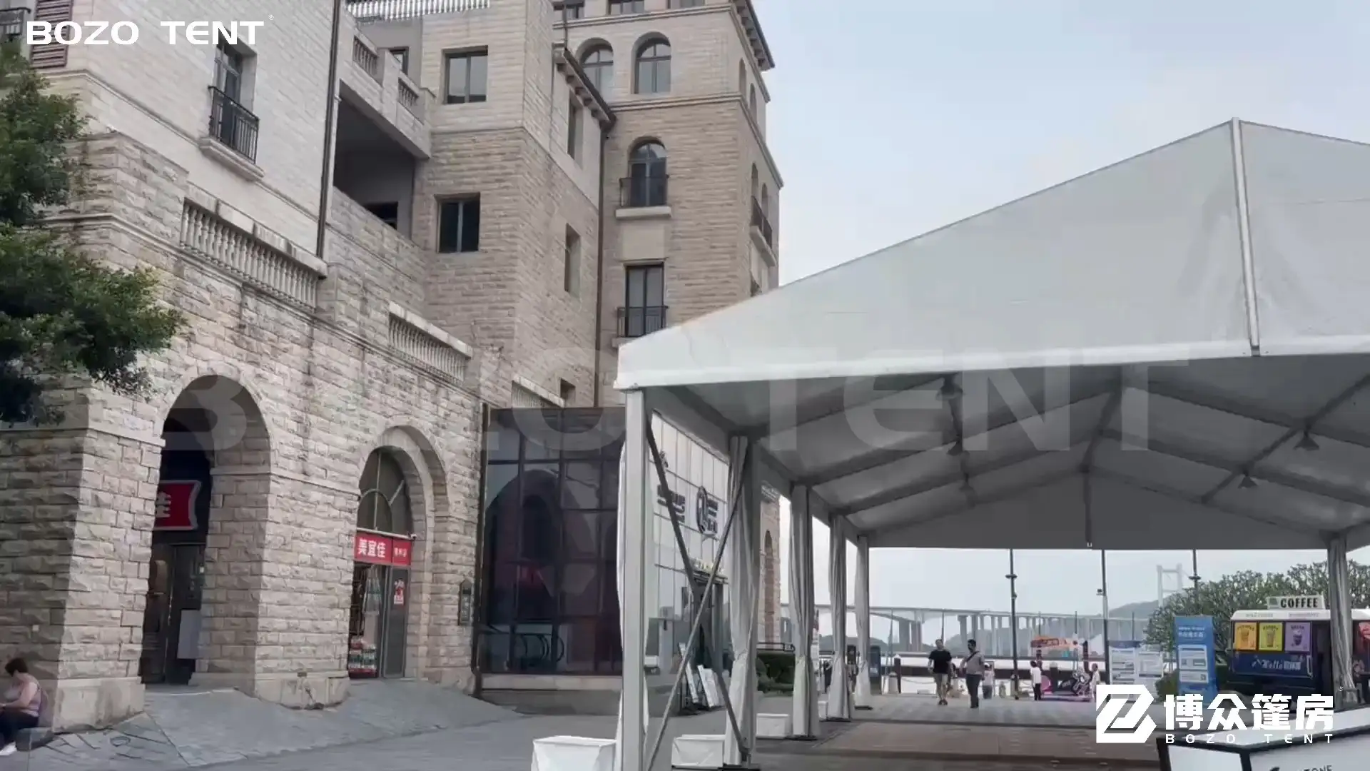 خيمة حدث الشكل 10x20x4m - ملجأ في الهواء الطلق متين مقاوم للماء | بوزو 1