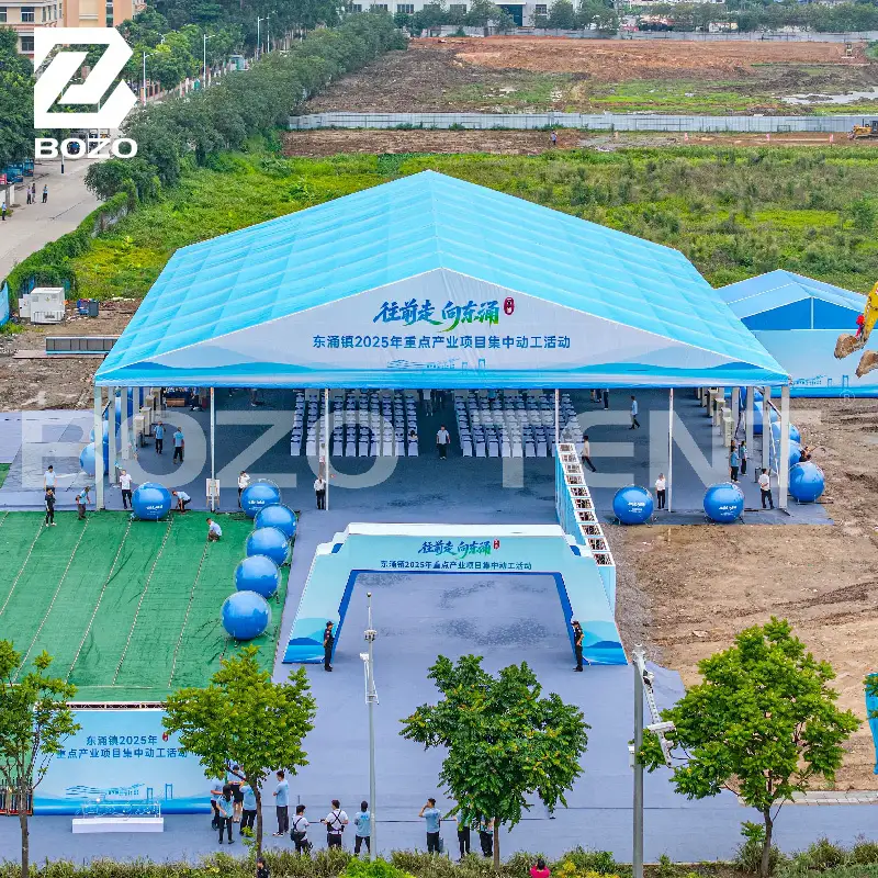 Bozo Exhibition Tent Manufacturer | 30x40x6m Herringbone Shelter for Industrial Groundbreaking 1
