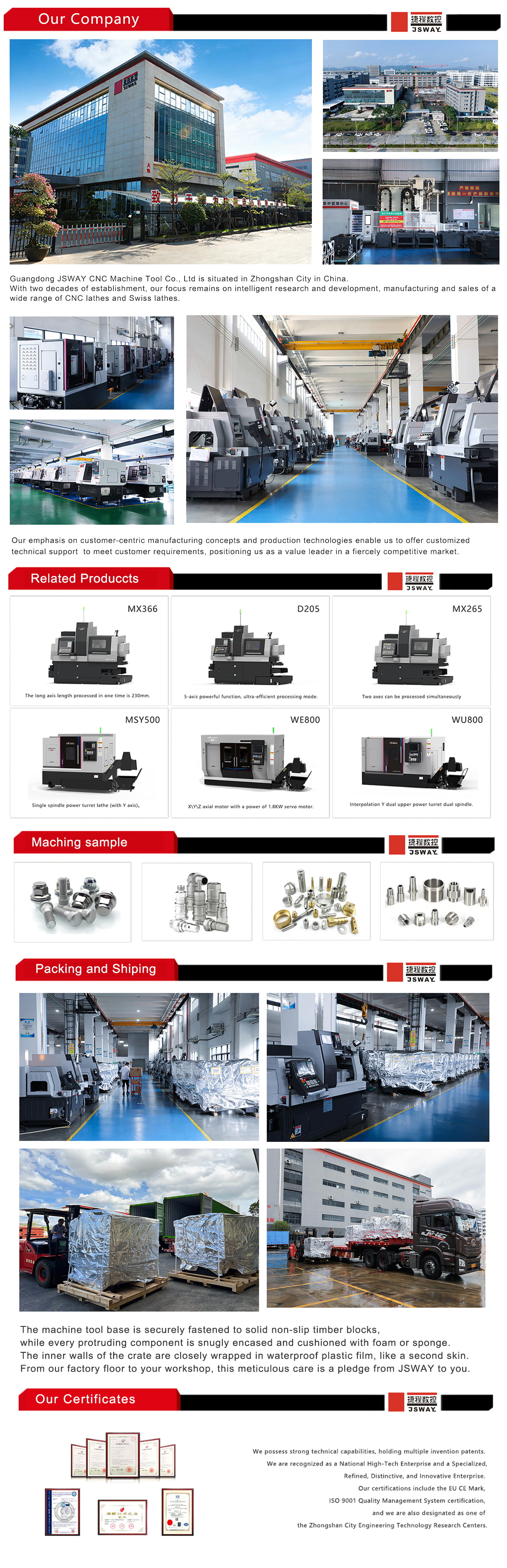 مخرطة برجية JSWAY C400 C600 ثنائية المحاور <000000> مركز تصنيع CNC 4