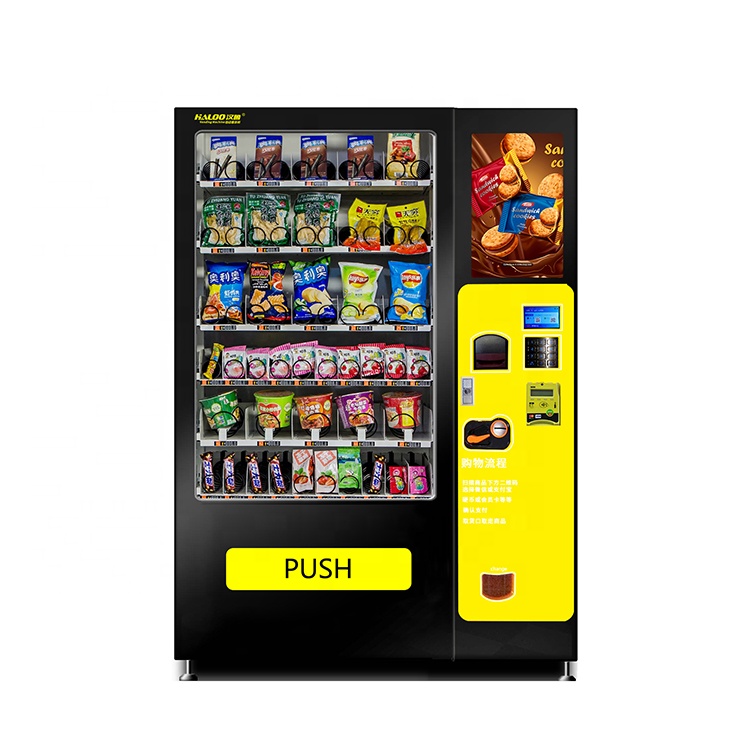 High quality sheet metal snacks glass bottle drinks combo vending machine with elevator lift 3