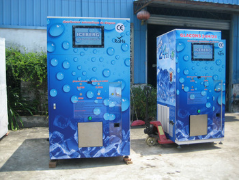 Factory Price 24 hours self service commercial auto sealing bag Ice Vending Machine with 450KG big production 3