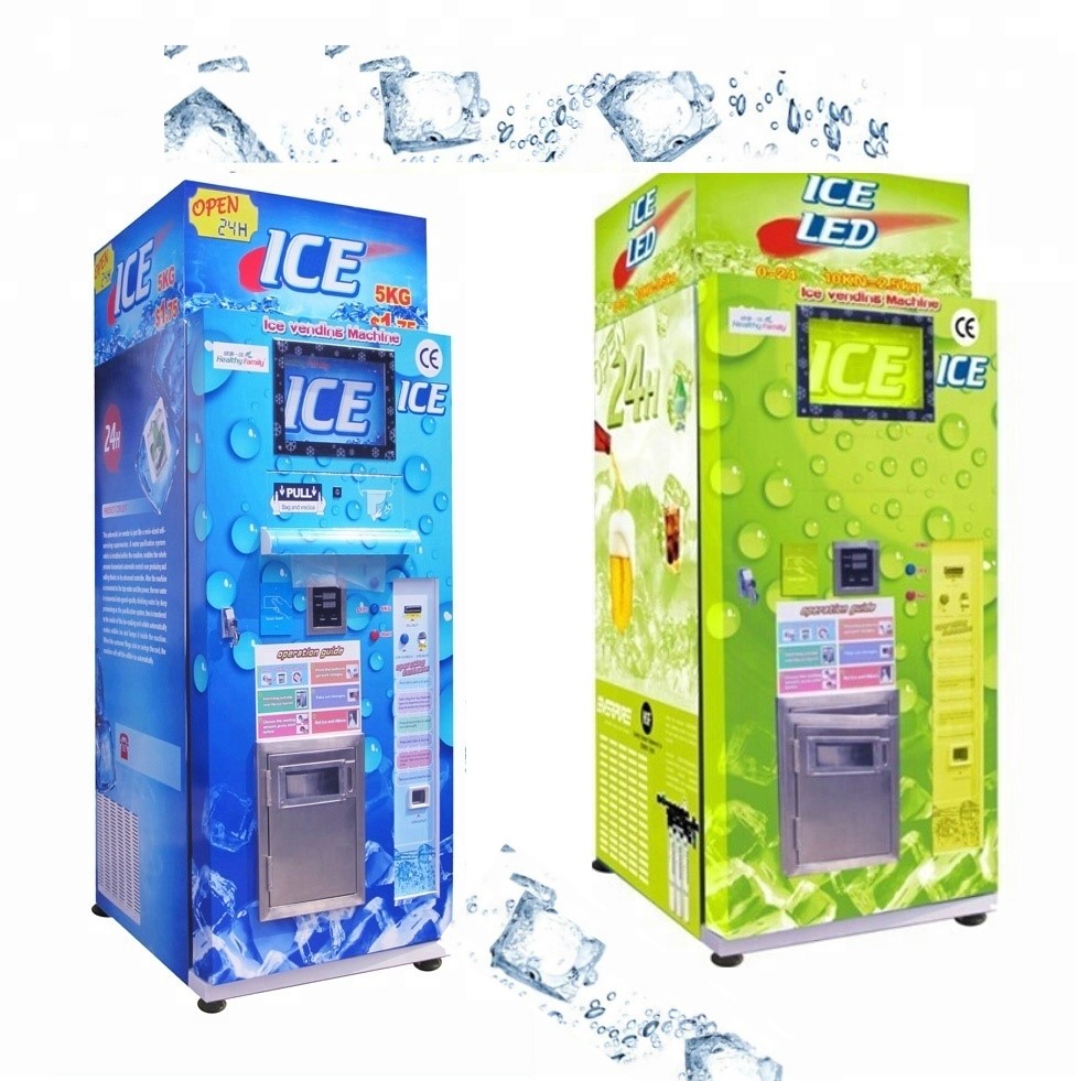 Factory Price 24 hours self service commercial auto sealing bag Ice Vending Machine with 450KG big production 1