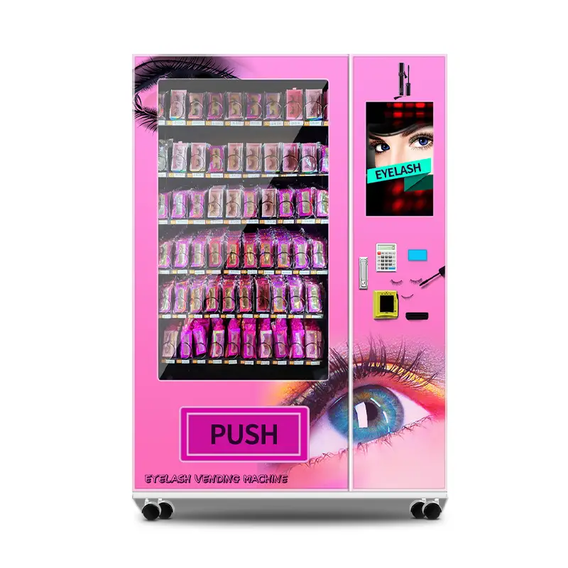 Hot Pink False Lash Vending Machine Eye Lash Vending Machine with Flexible Slots 1