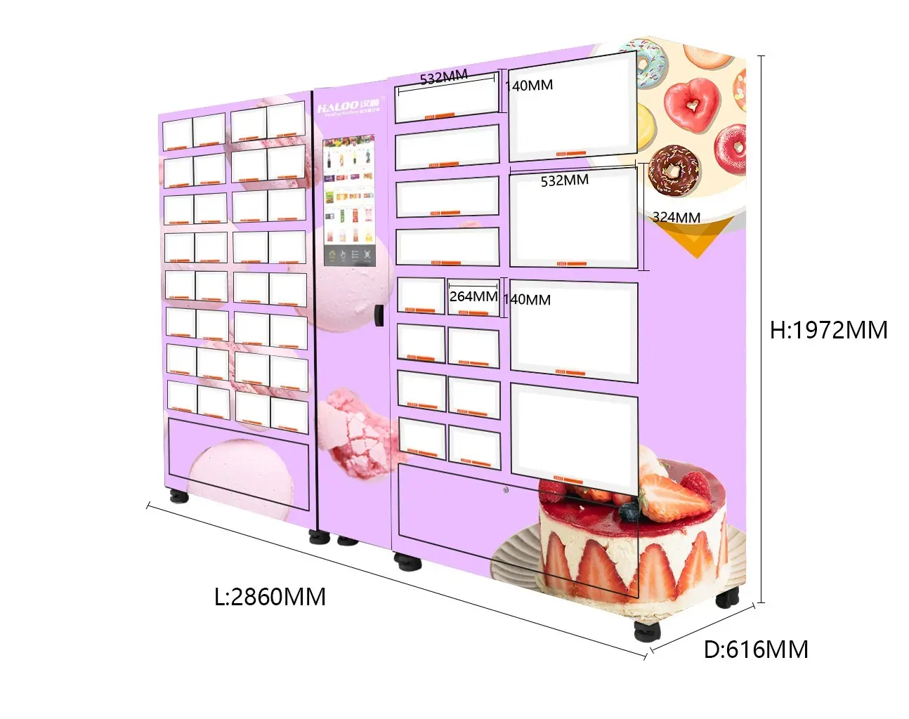Haloo professional cabinet vending machine factory for snack 4