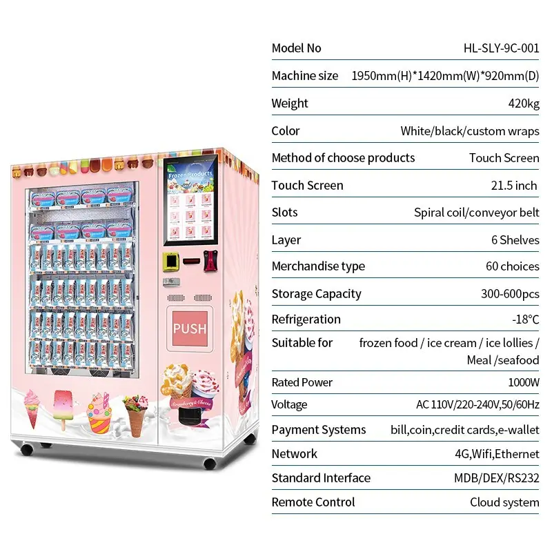 Haloo best ice cream vending machine for sale manufacturer for drink 4
