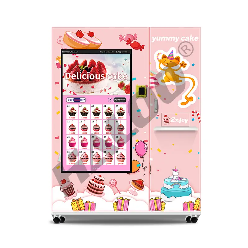 Big Screen Cake Vending Machine Manufacturer Automatic Cup Cake Vending Machine Bento Cake Vending Machine 1