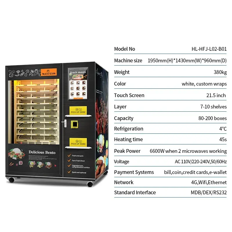 touch screen hot snack vending machine factory for drink 8