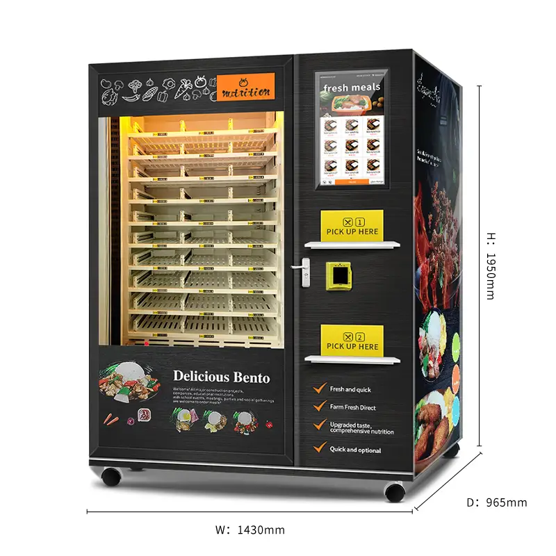 High Heating Efficiency Automatic Food Vending Machine With Microwave 1