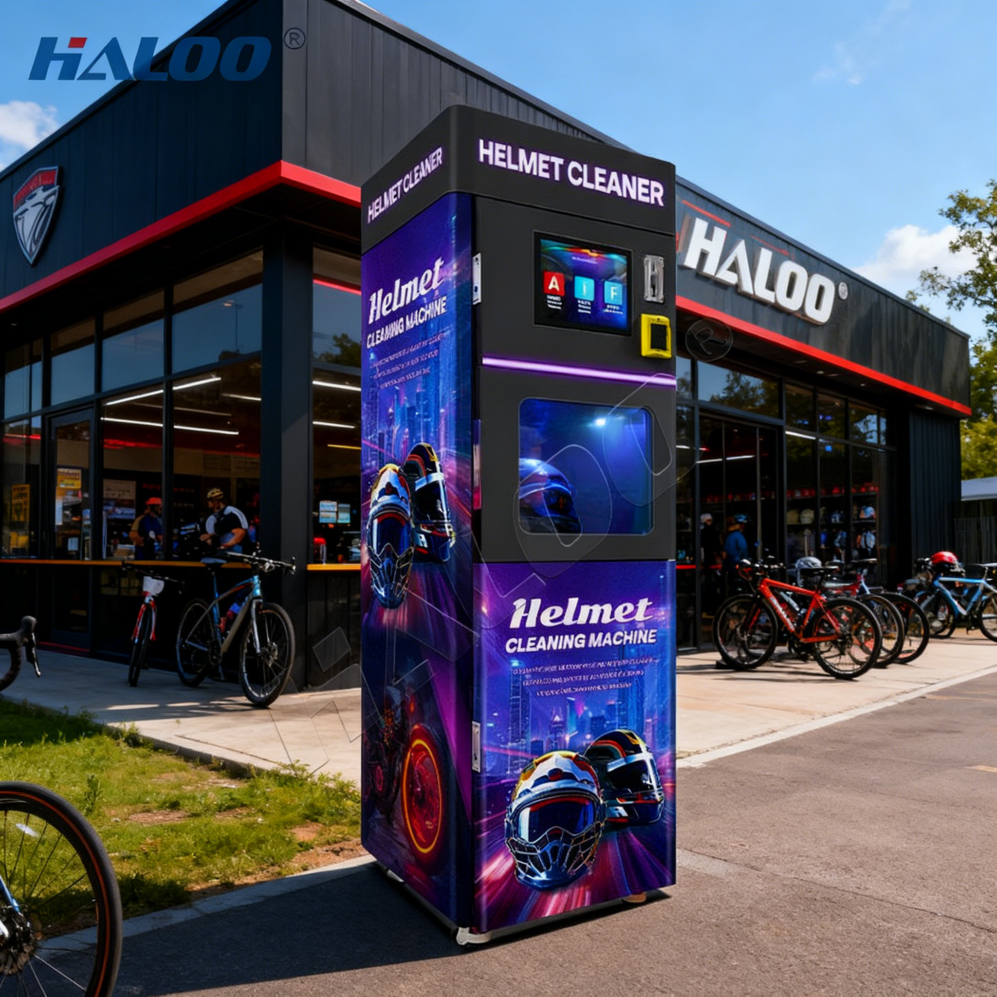 Haloo Helmet Cleaning Vending Machine