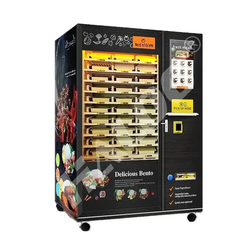 Haloo High Heating Efficiency Microwave Automatic Food Vending Machine 21.5-inch Capacitive Touch Screen Full Steel Door Frame 1