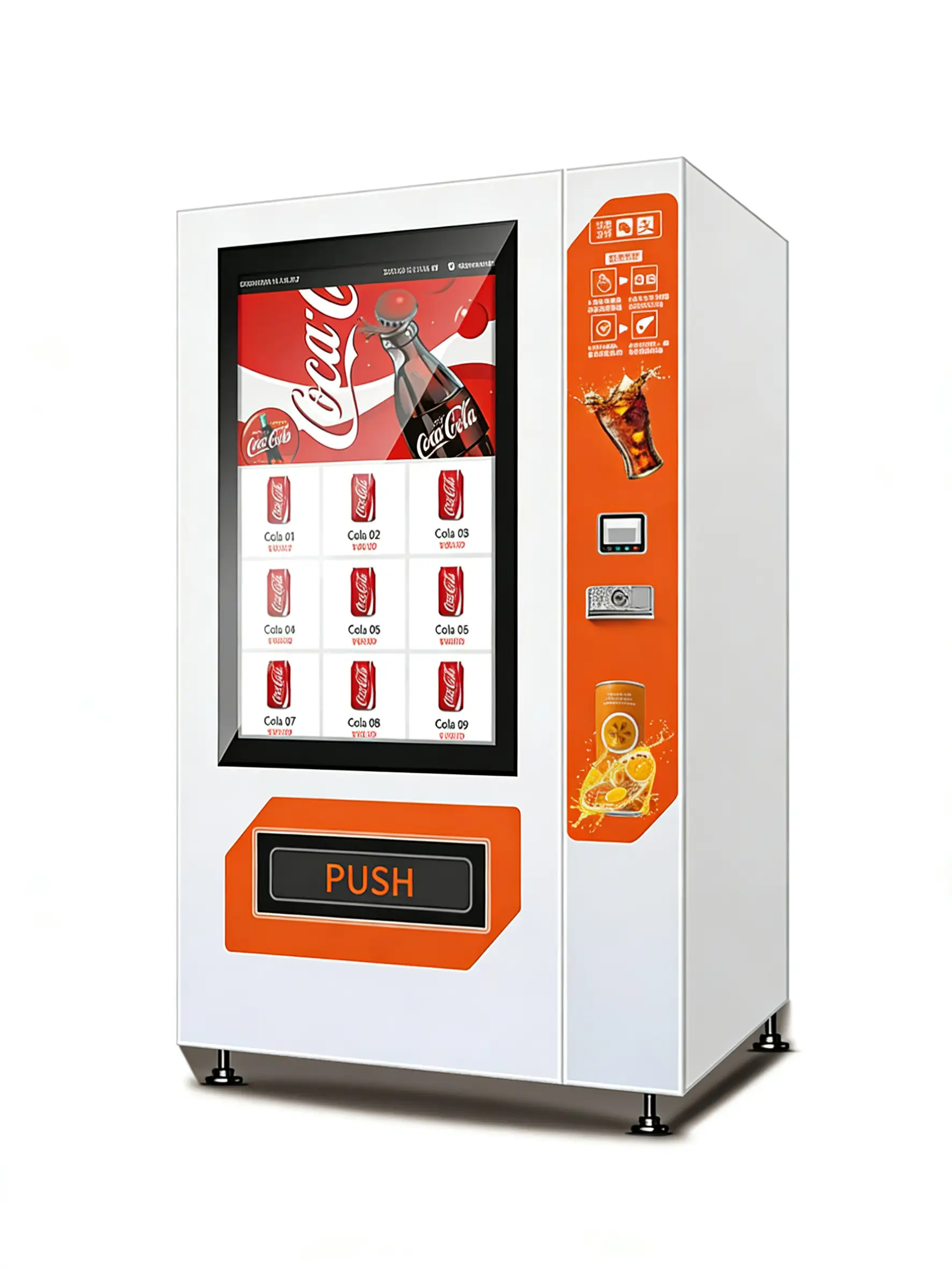 Le distributeur automatique de boissons et de collations Haloo, doté d&#39;un grand écran de 49 pouces, peut contenir jusqu&#39;à 360 bouteilles d&#39;eau ou de boissons. 1