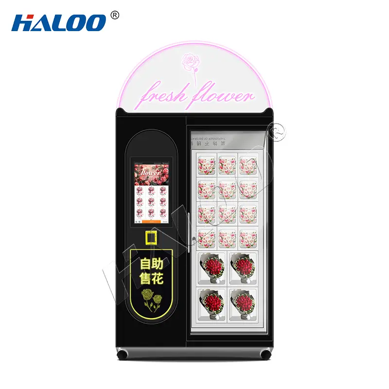 Haloo 16 grid flower vending machine with metal plate material and refrigeration system for 20 days preservation 1