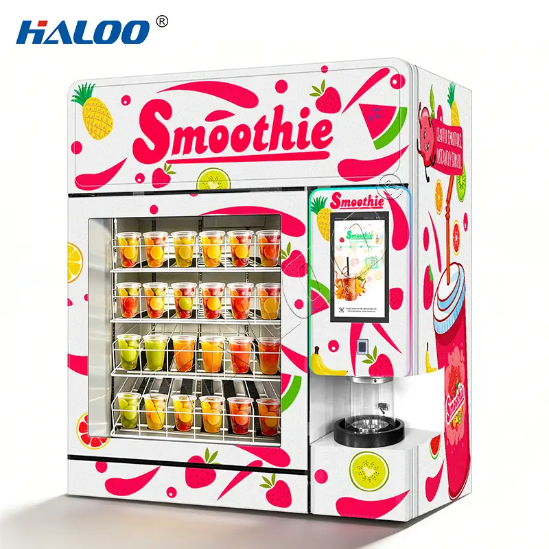 Haloo vending machine supplier 10.1-inch desktop smoothie vending machine UV disinfection double-layer glass door 1