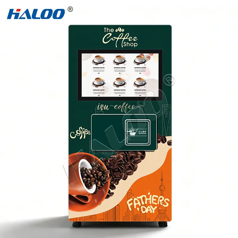 Haloo fully automatic commercial unmanned self-service capsule coffee machine for cold and hot drinks, with SDK and automatic cleaning function 1