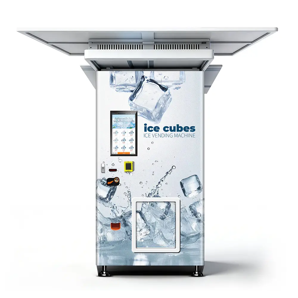 Haloo Automatic Sealed Bag Ice Vending Machine With Canopy Suitable For Outdoor Harsh Environments 1
