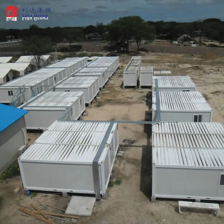 Camp house made of 20ft flat pack container house in south africa High Quality Supplier In China 1