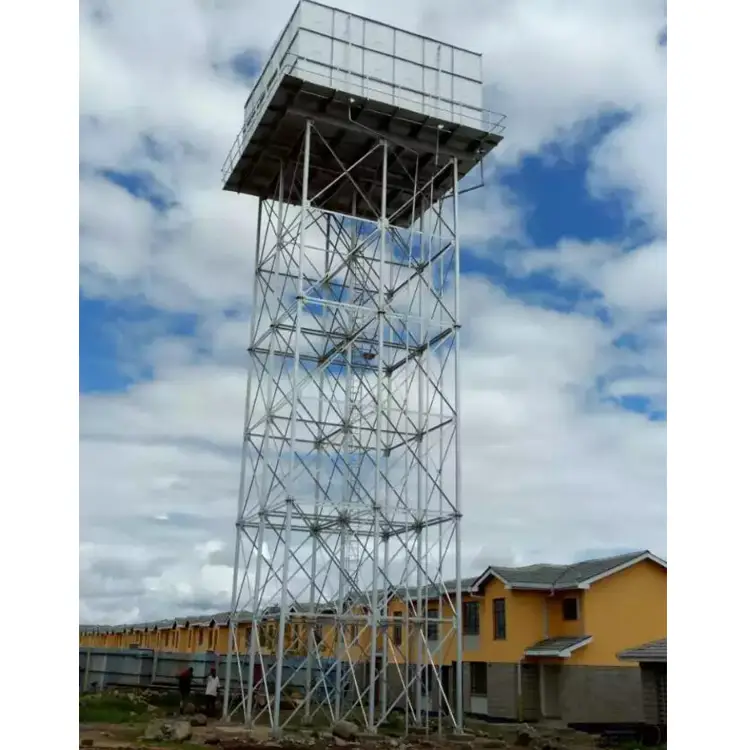 HOT DIPPED GALVANIZED ELEVATED STEEL STRUCTURE WATER TANK TOWER Water Storage Tank Tower for sale in Uganda 1