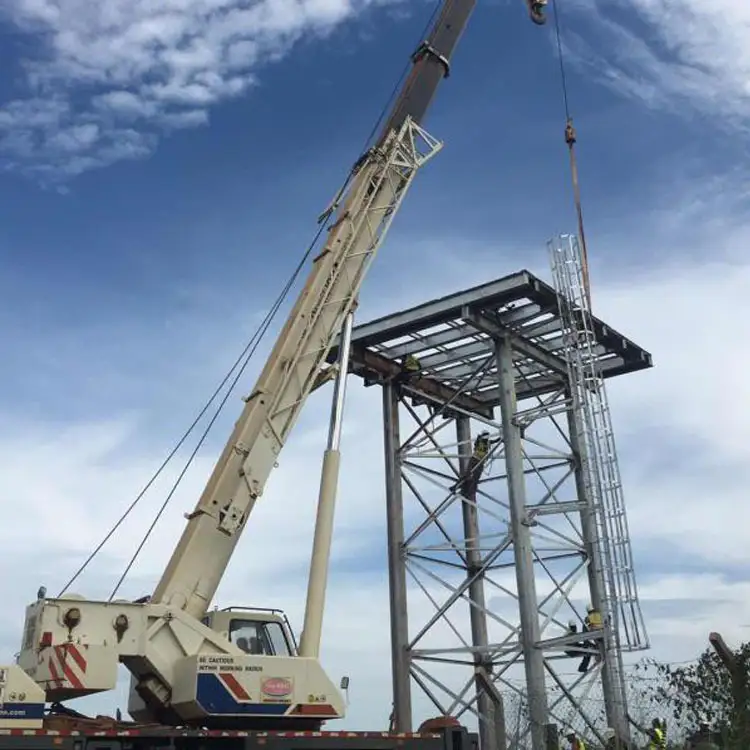 10m height 500ton water tank tower with hot dipped galvanized steel column, beam, ladder, handrail 1