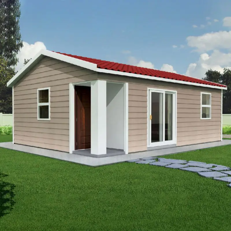 Casa fabricada de paneles sándwich con estructura de acero 1