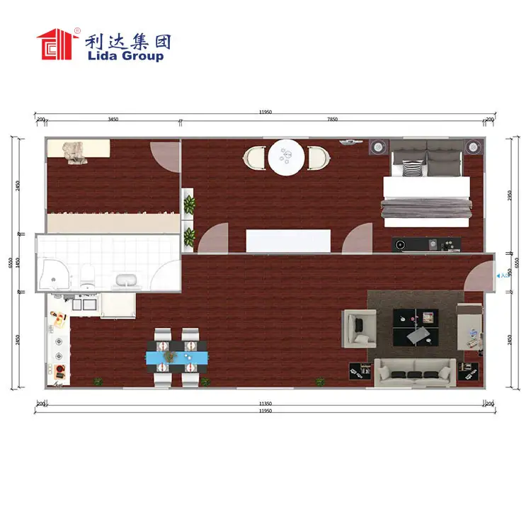 3 bedroom 1 living room 1 washroom expandable container house with higher quality 1