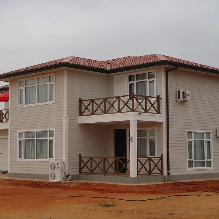 Pequeñas casas prefabricadas villa prefabricada de lujo con marco de acero ligero 1