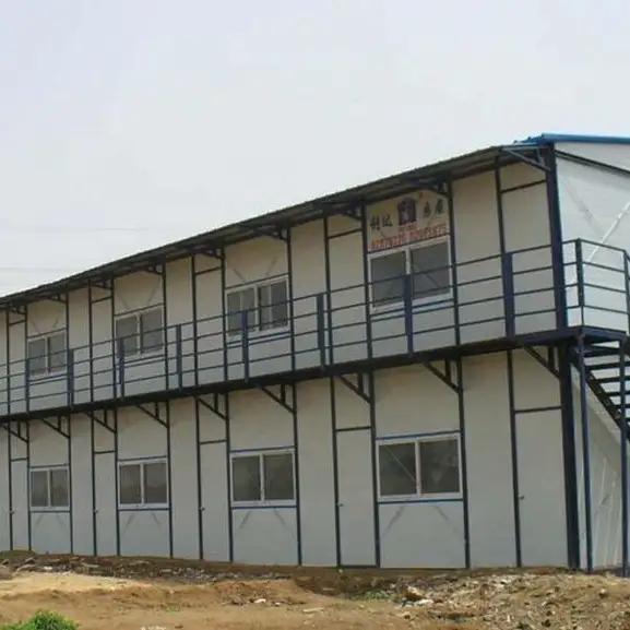 Sandwich Panel Modular Double Slope Home Labor Camp Luxury Prefab House 1