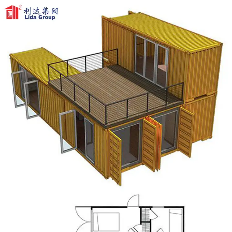 Modern strong small shipping container home for Virgin Islands, apartment building prefab container homes 1