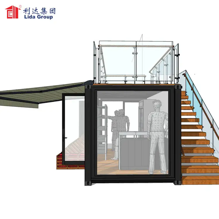 Container homes for Cyprus, shipping container customize house villa, 20ft container home with balcony 1