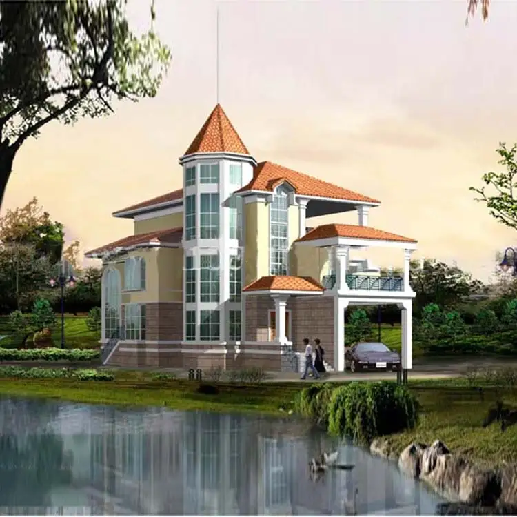 Hot sale real estate prefabricated frame luxury prefab sandwich panel steel villa 1