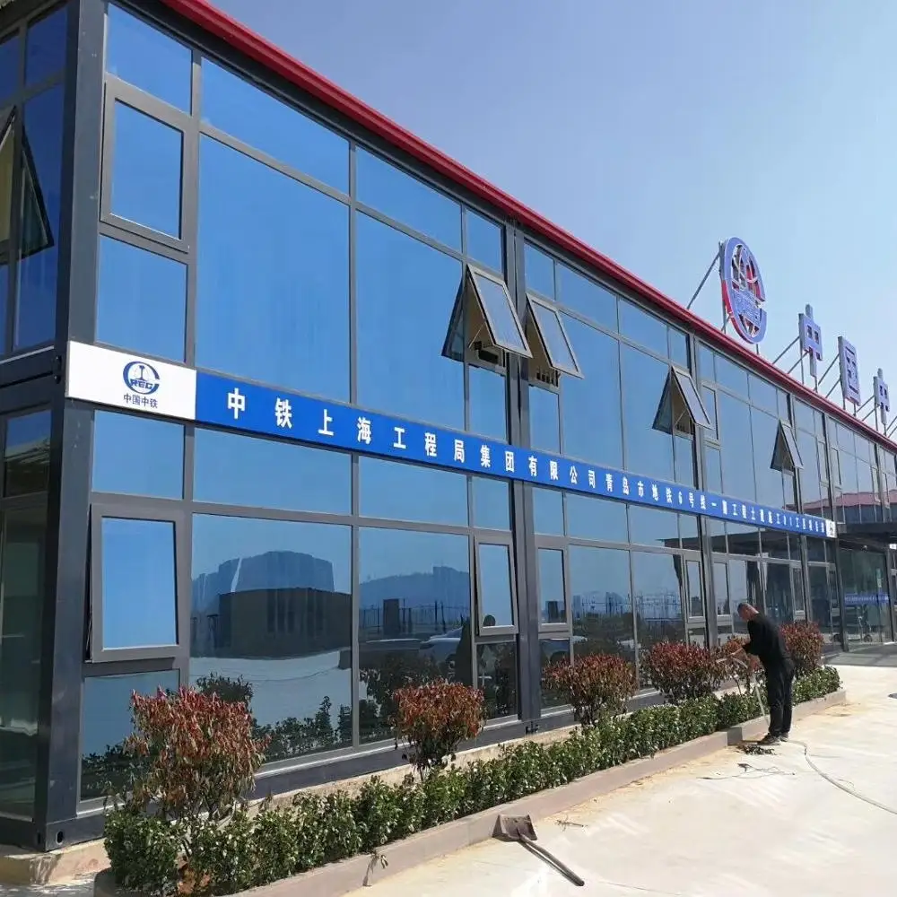 Curtain glass modular container office 1