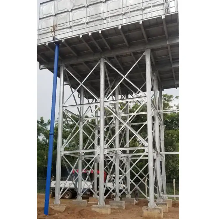 Galvanized Assembled Steel Structure High Water Tank Tower 1