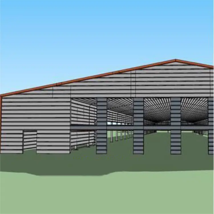 H beam steel structure poultry house farm 1