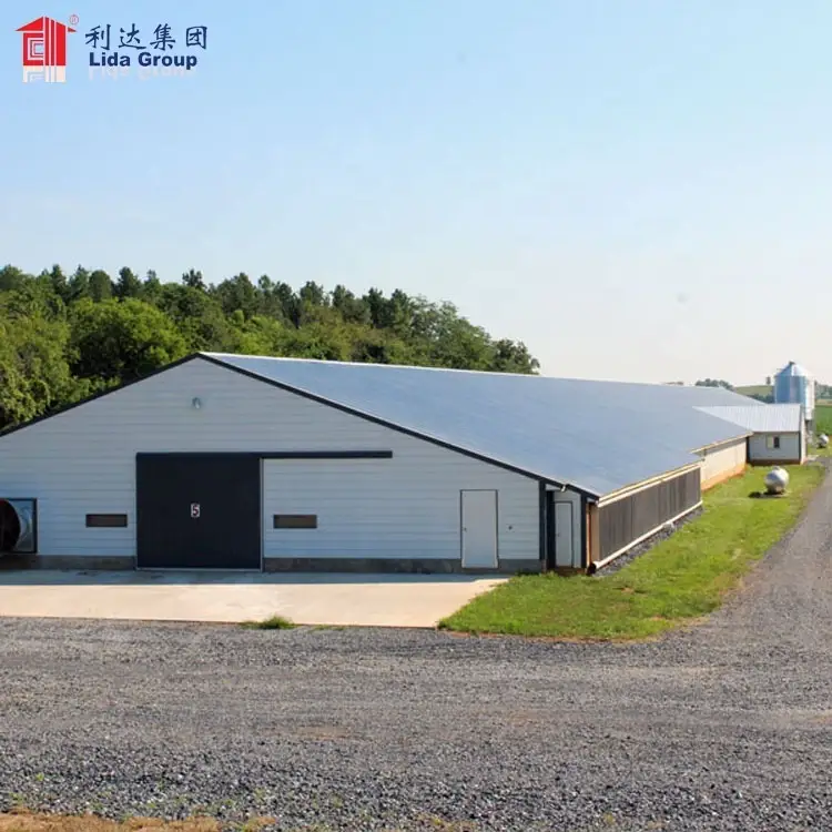 SGS test high quality heat proof alkyd painting layer egg chicken cage broiler poultry shed farm house design for sale 650k 1
