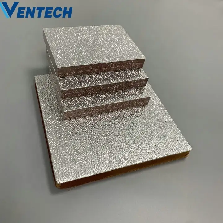 thermal insulation pre insulated duct panel fiber cement glass board with aluminium foil 1