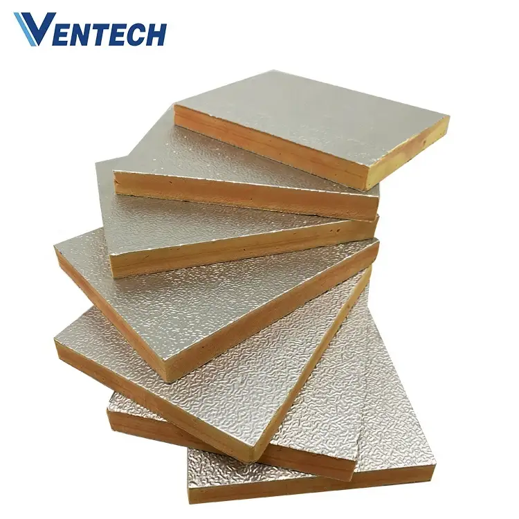 polyurethane (pu) foam pre-insulated duct panel phenolic foam insulation board competitive price for HVAC air duct 1