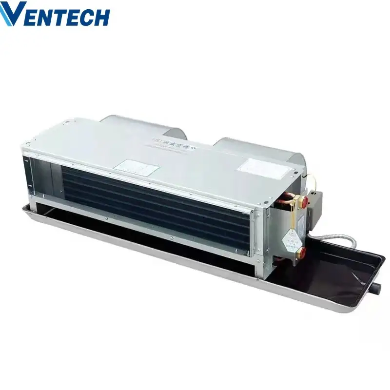 Commercial Air Conditioner cassette ultra thin ceiling mounting fcu with heating capacuty Concealed Low Noise Fan Coil Unit FCU 1