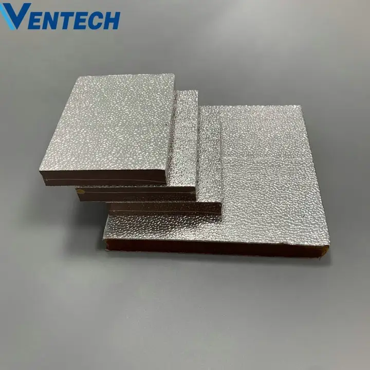 self-adhesive aluminum Fireproof foil mesh tape phenolic pre-insulated air duct panel 1