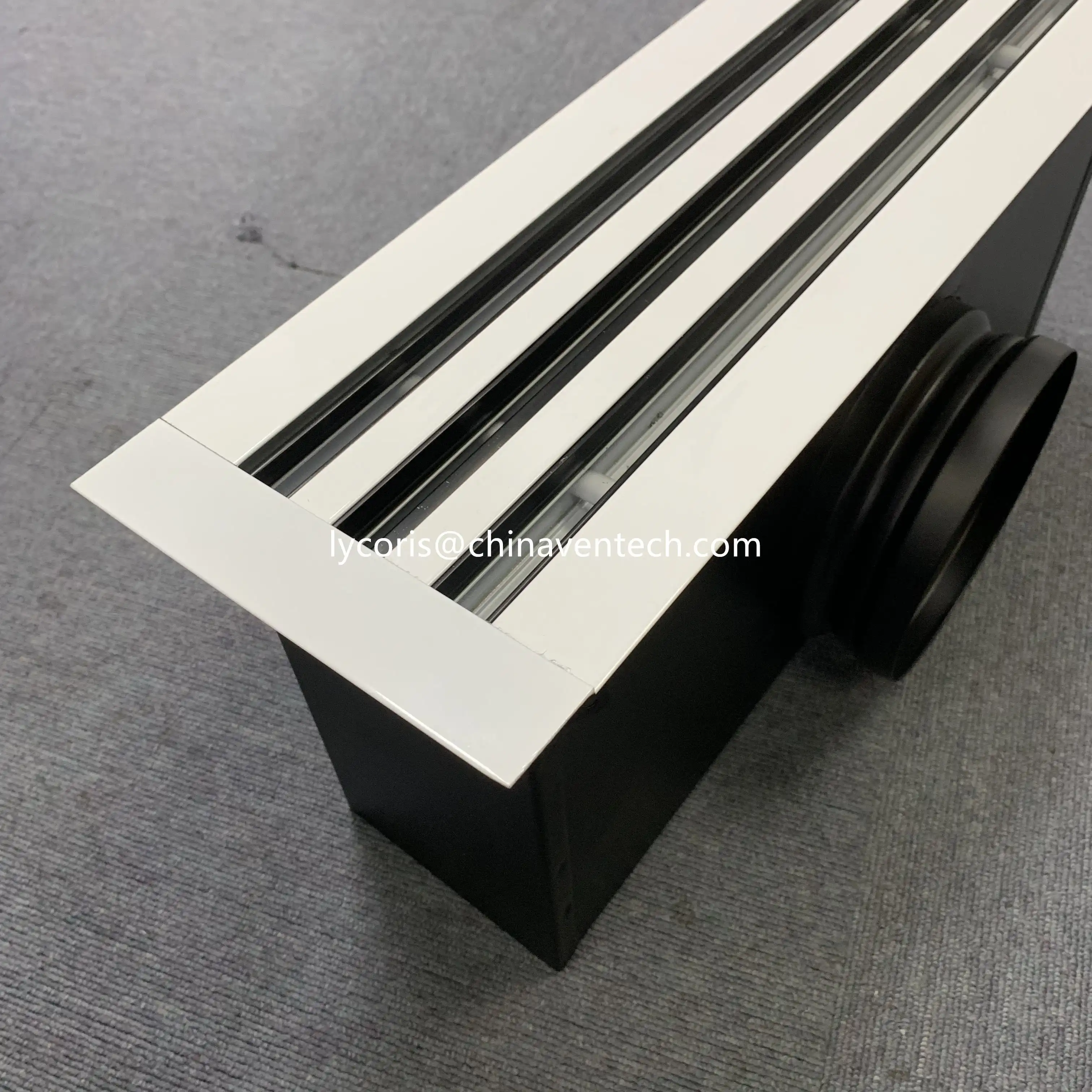 High Volume Ceiling Linear Slot Diffuser Air Aluminum Grille Plenum Box Adaptor Linear Slot Adjustable Blades Diffuser for HVAC 1