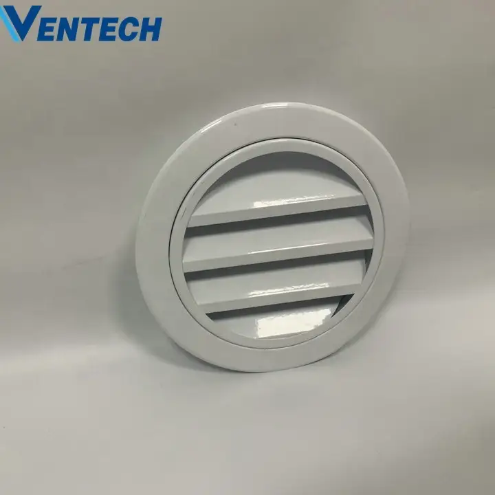 Hvac System Powder Coating Outside Wall Bathroom Vent In And Out  White Fresh Air Exhaust Weather Louver 1