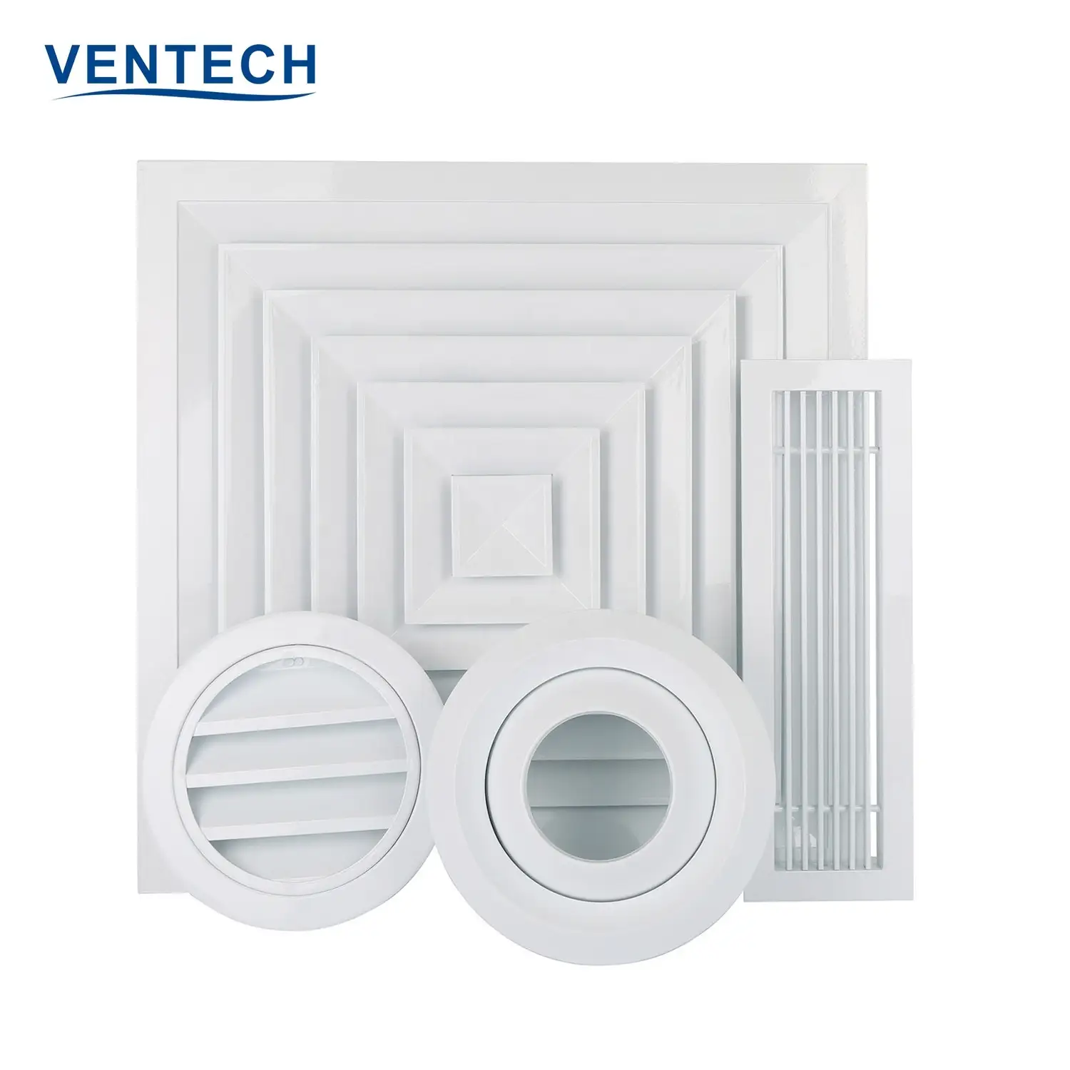 Hvac Supply Air Duct Adjustable Round Ceiling Diffuser With Plastic Damper 1