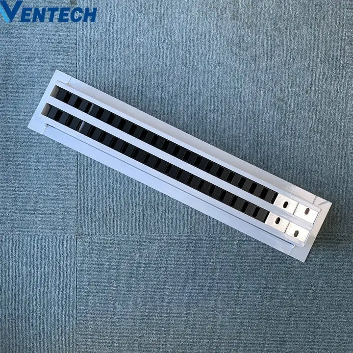 VENTECH Aluminum White Powder Coating Air Conditioning Linear Slot Diffusers Grilles With Plenum Box 1