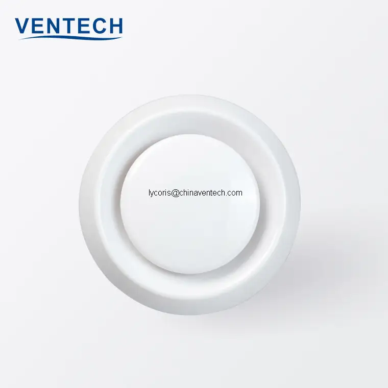 Plastic Round Shape Air Valve Ceiling Disc Valve Ventilation Waterproof Louver Air Duct Grille Diffuser Exhaust Return Diffuser 1